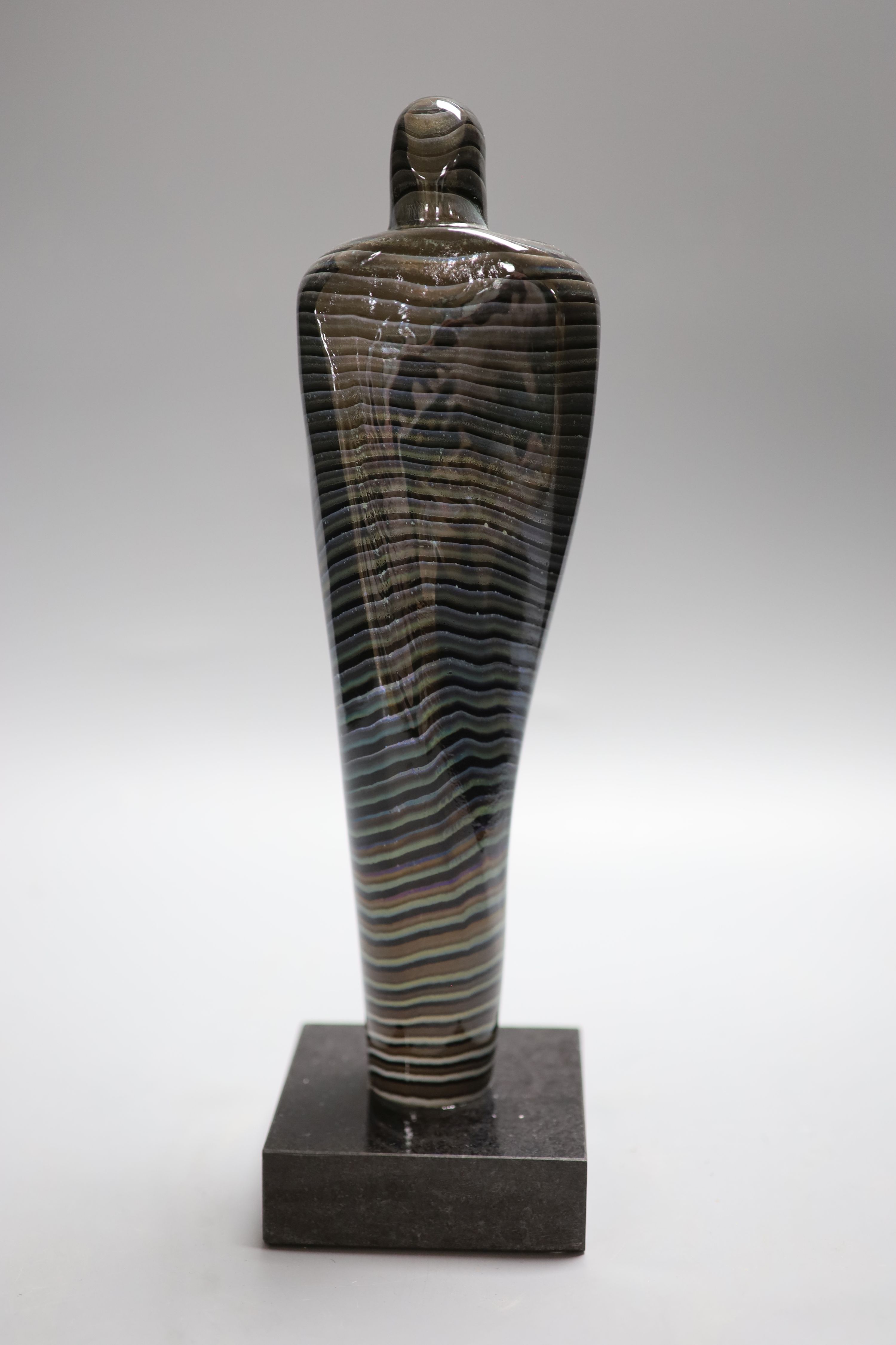 A Kosta Boda swirled glass sculpture, signed B. Vamir, height 31.5cm